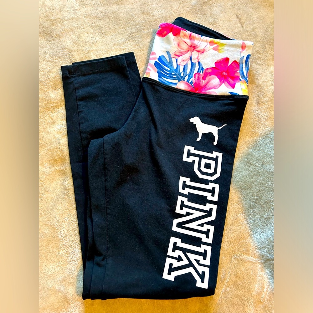 NEW PINK black leggings